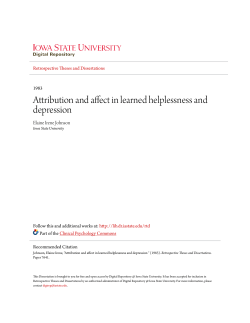 Attribution and affect in learned helplessness and depression
