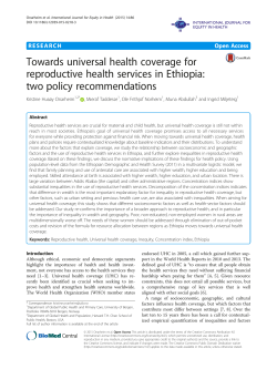 Towards universal health coverage for reproductive health services