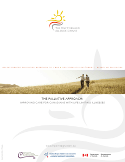 The Palliative Approach: Improving Care for Canadians with Life