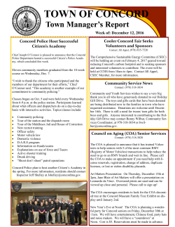 Town Manager Report December 12, 2016