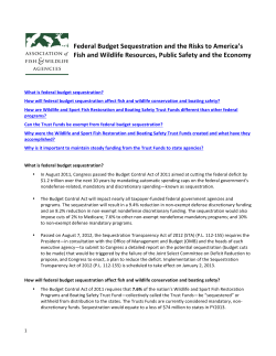 Frequently Asked Questions (FAQ`s) about Sequestration and the