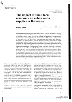 The impact of small farm reservoirs on urban water supplies in