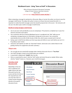 &ldquo;Save as Draft&rdquo; in Discussions - College of Human Sciences