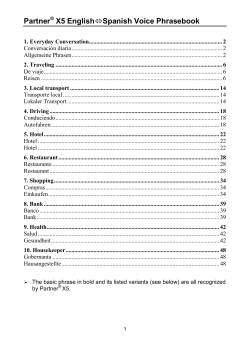 Partner(R) X5 English-Spanish Voice Phrasebook