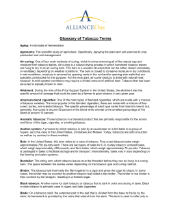 Tobacco Glossary - Alliance One International