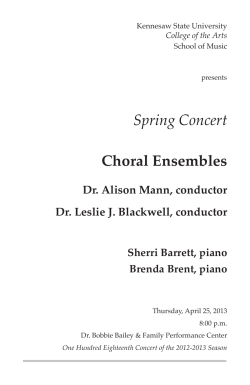 Choral Ensembles Spring Concert - Digital Commons @ Kennesaw