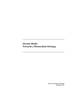 Stream Shade: Towards a Restoration Strategy