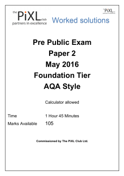 Pre Public Exam Paper 2 May 2016 Foundation Tier AQA Style