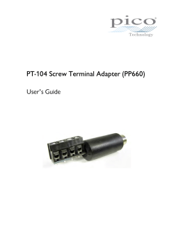 DO172-1 PT-104 Screw Terminal Adaptor User`s Guide
