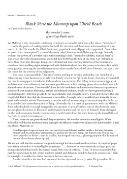 Blank Verse the Mantrap upon Chesil Beach
