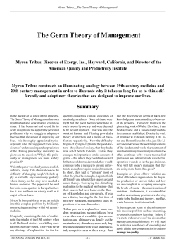 The Germ Theory of Management Summary