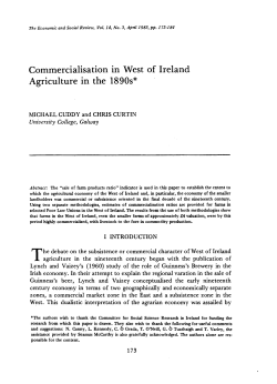 Commercialisation in West of Ireland Agriculture in the 1890s