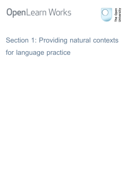 Section 1: Providing natural contexts for language practice
