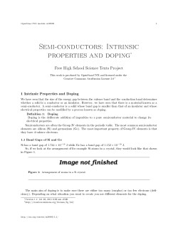 Semi-conductors: Intrinsic properties and doping
