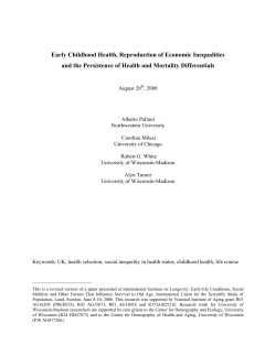 Early Childhood Health, Reproduction of Economic Inequalities and