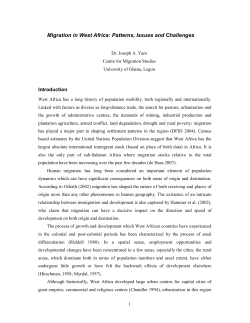 Migration in West Africa: Patterns, Issues and Challenges