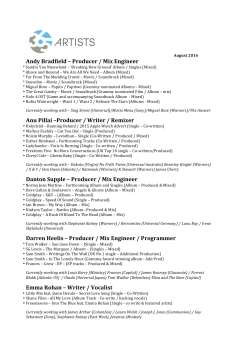 Andy Bradfield &ndash; Producer / Mix Engineer Anu Pillai