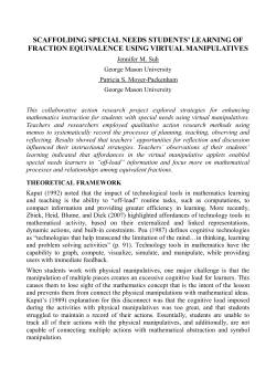 Scaffolding Special Needs Students` Learning of Fraction
