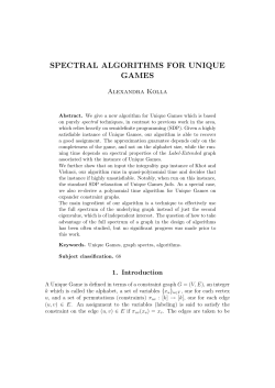 SPECTRAL ALGORITHMS FOR UNIQUE GAMES