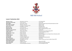 Leavers` Destinations 2014
