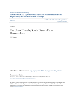 The Use of Time by South Dakota Farm Homemakers