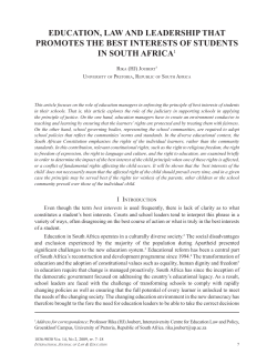 Education, Law and Leadership that Promotes the Best