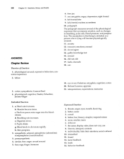 Chapter 12 Emotions, Stress, and Health