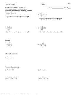 Practice for Final Exam #2