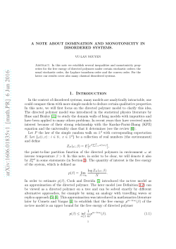 A note about Domination and monotonicity in disordered systems