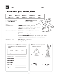 Latin Roots ped, numer, liber