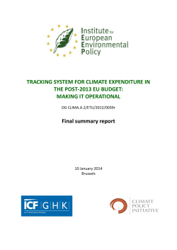Tracking system for climate - Institute for European Environmental