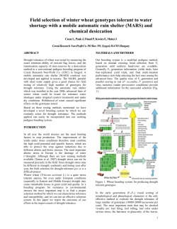 Field selection of winter wheat genotypes tolerant to water shortage