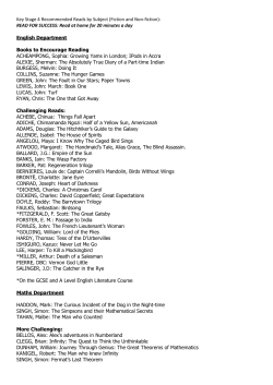 Key Stage 4 (Years 10-11) - recommended reading lists