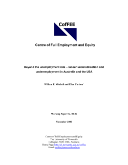 Beyond the unemployment rate - labour underutilisation and