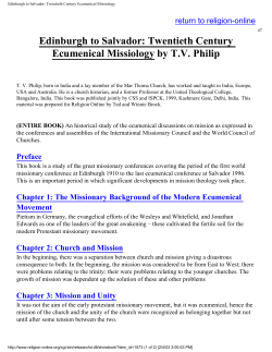 Edinburgh to Salvador: Twentieth Century