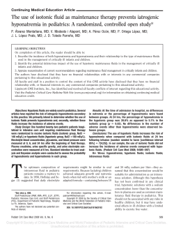 The use of isotonic fluid as maintenance therapy