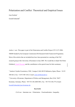 Polarization and Conflict: Theoretical and Empirical Issues - IAE-CSIC