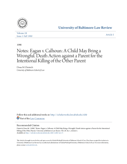 Notes: Eagan v. Calhoun - ScholarWorks@University of Baltimore
