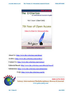 Galaxy: International Multidisciplinary Research Journal