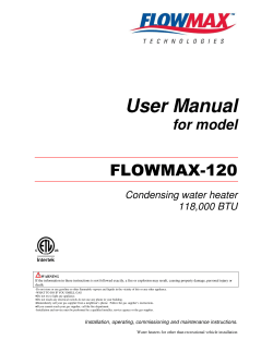 User Manual - FLOWMAX&trade; Technologies