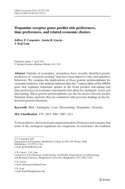 Dopamine receptor genes predict risk preferences, time preferences