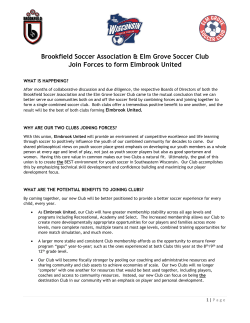 Elmbrook United FAQs - Brookfield Soccer Association and Elm