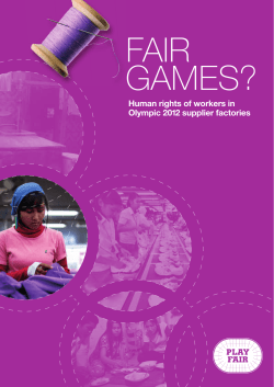 Human rights of workers in Olympic 2012 supplier factories