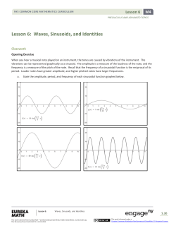Lesson 6: Waves, Sinusoids, and Identities