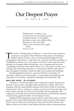 Our Deepest Prayer - Baylor University
