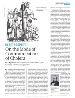 On the Mode of Communication of Cholera