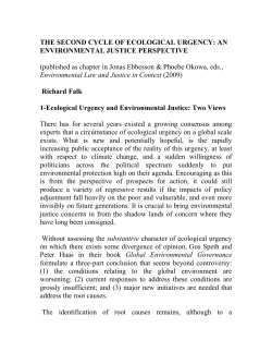the second cycle of ecological urgency