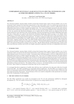 COMPARISON OF ENVISAT ASAR OCEAN WAVE SPECTRA WITH