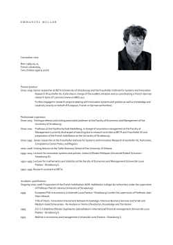 EMMANUEL MULLER Curriculum vitae Born 1969-05