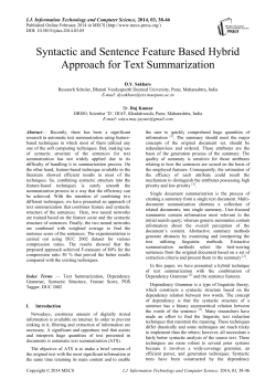 Syntactic and Sentence Feature Based Hybrid